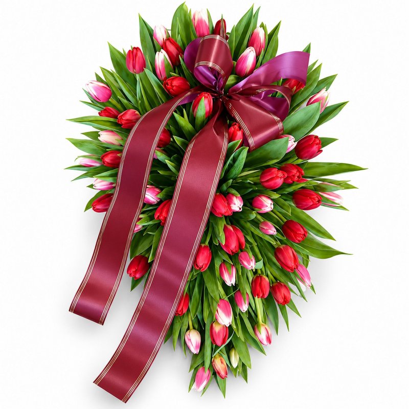 Smuteční kytice 60 tulipánů
