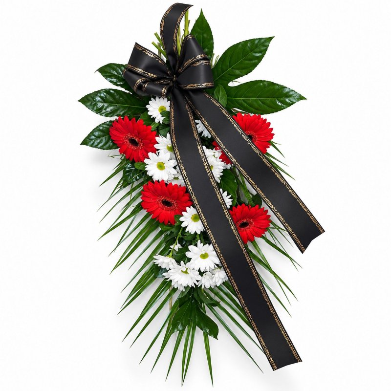 Smuteční gerbery s chryzantémami